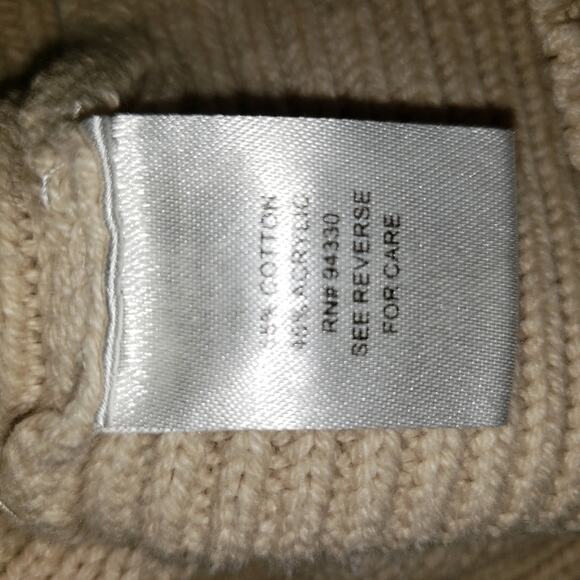 Take Out Longline Sweater cream cable knit sz M - Picture 5 of 6